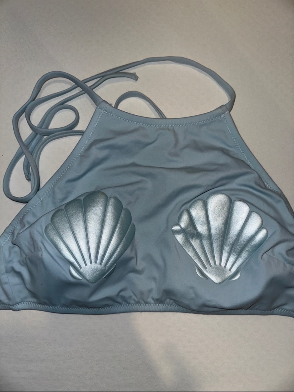 PINK Victoria's Secret Light Blue Seashell Bikini Top